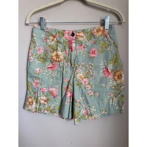 Jones New York Linen Cotton Floral Shorts Cottagecore Pastel Size 2P